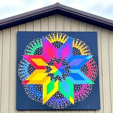 Rainbow Star Barn Quilt in Cologne
